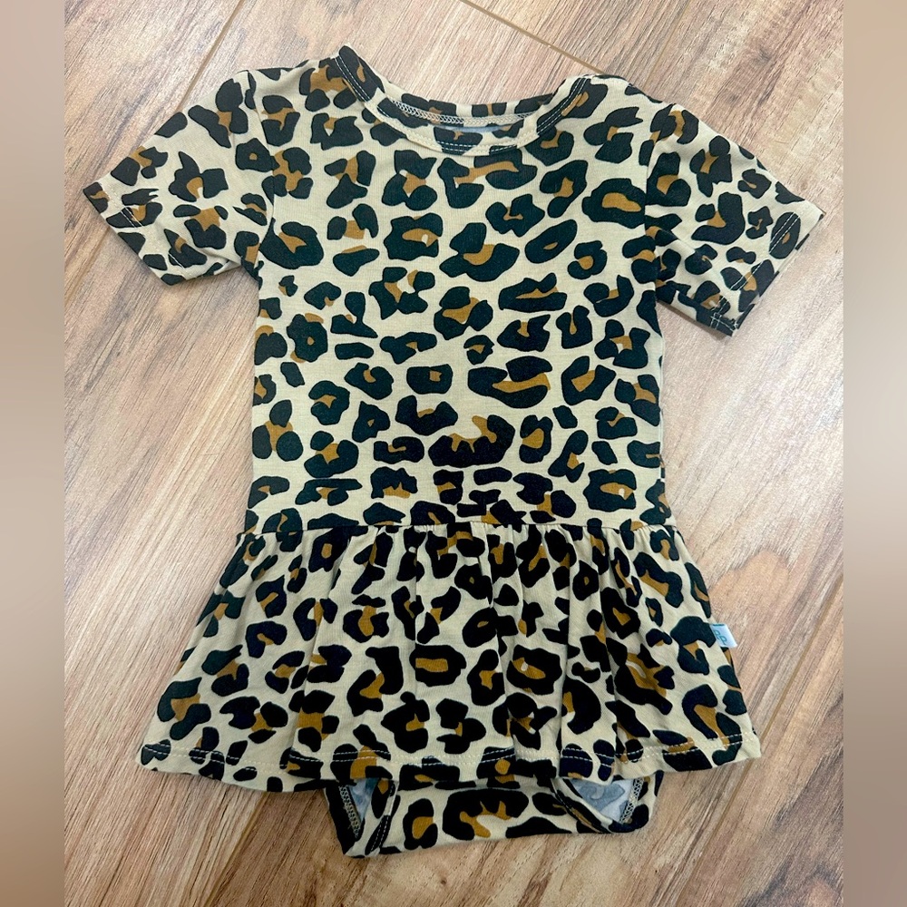 Like New Posh Peanut Lana Leopard Twirl Dress 3-6 months